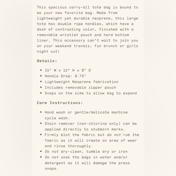 Parker & Hyde Axis Tote - Neoprene Bag | New - Picture 6 of 16